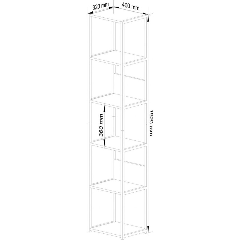 Svein 3X shelf, black - practical loft style