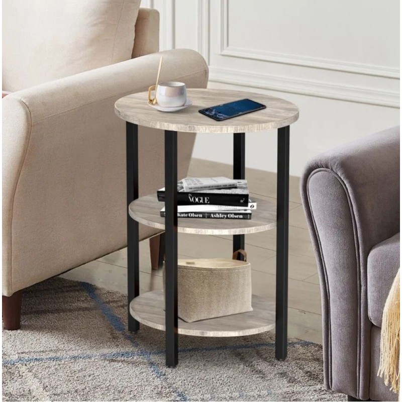 Круглий столик Jakwan з 3-ярусними полицями