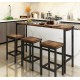 Довгий обідній стіл із 3 табуретами, набір для пабів