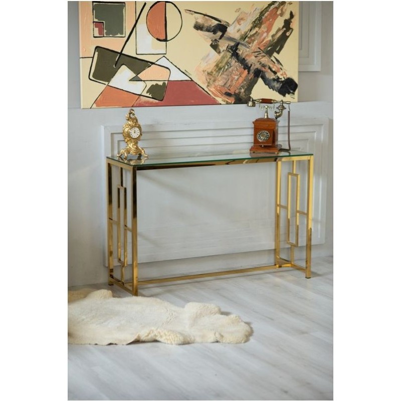 Консоль CL-3 прозорий золотистий Vetro MSMLOFT