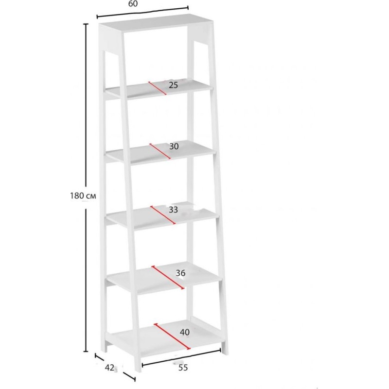Стелаж Arjet 5-ярусний — 180×60×42 см
