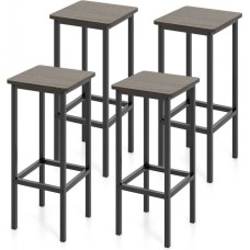 Набір барних стільців Gymax металевою рамою для ног без спинки.