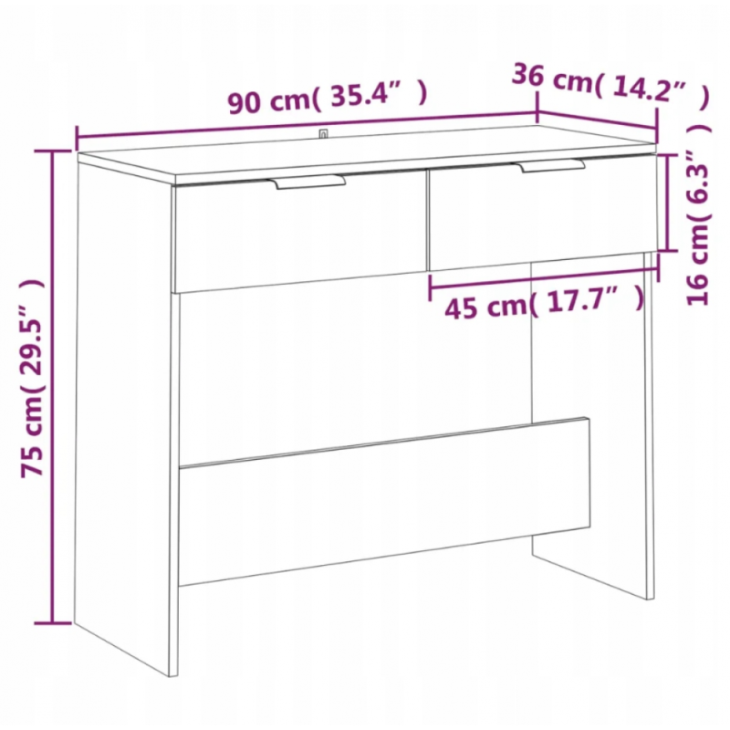 Консольний столик — дуб Сонома