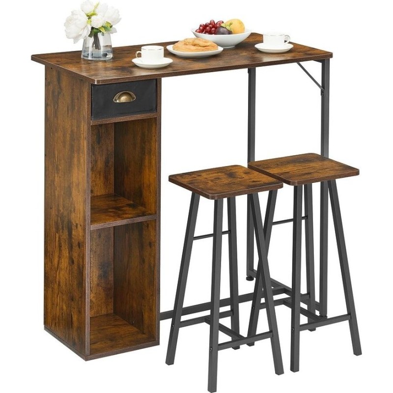 Комплект: маленький барний стіл + 2 стільці (на 2 особи)