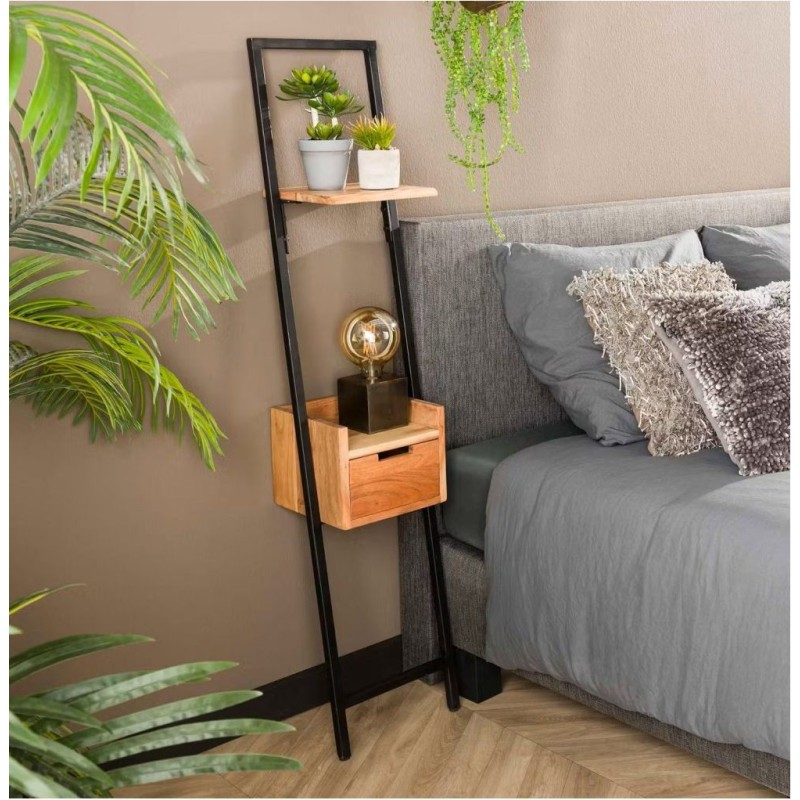 Тумбочка приліжкова — лофт стиль, метал + ДСП