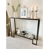 Металевий консольний стіл Hudson Glass – бронзовий