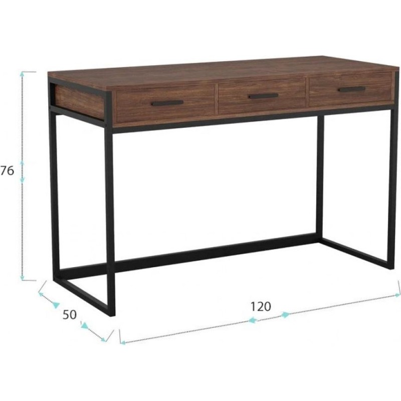 Стіл “Stewart” з 3 шухлядами — 120×50×76 см