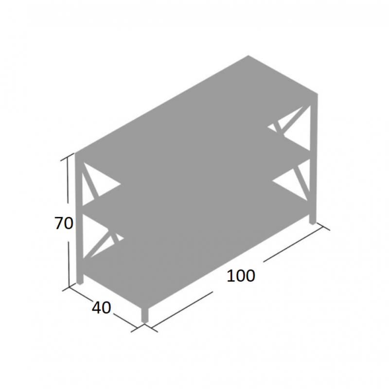 Металева консоль MSMLOFT із 2 полицями
