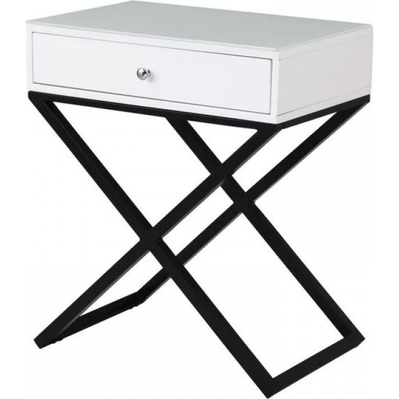Тумбочка з металевою хрестовиною