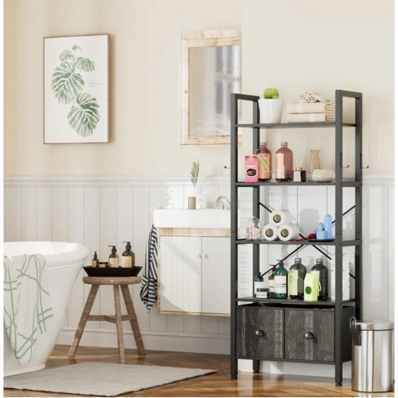 Стелаж Amilyn Etagere — 5 ярусів + 2 ящика, 150×50×28 см