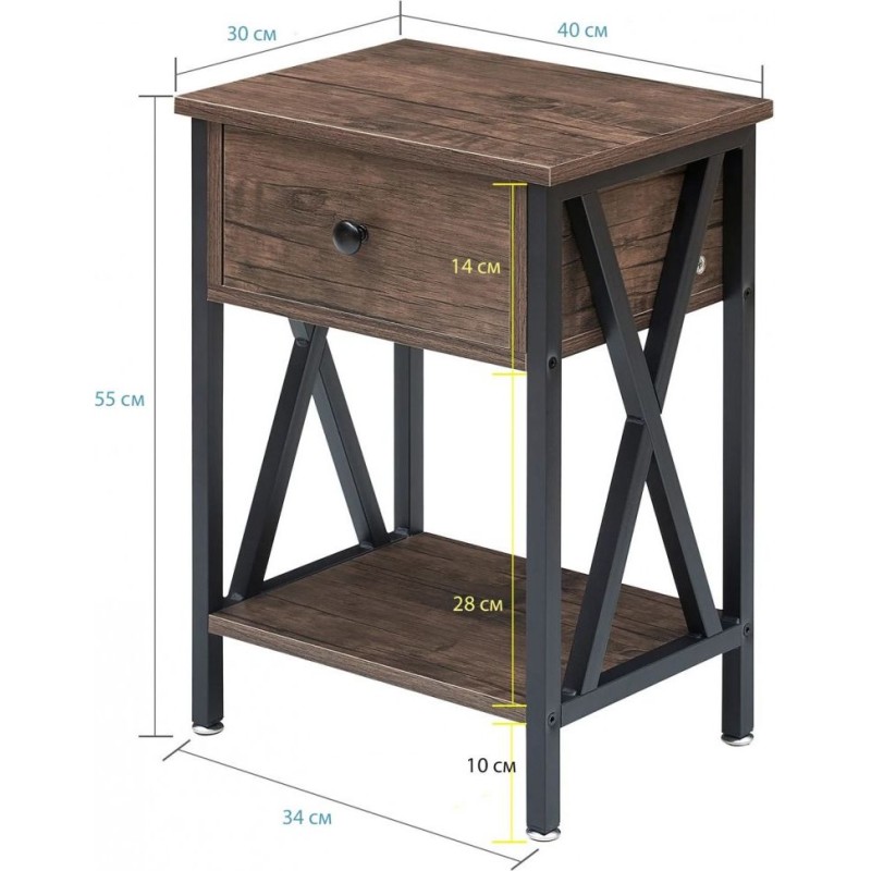 Високі тумбочки Kempst – 55×40×30 см, X-акцент