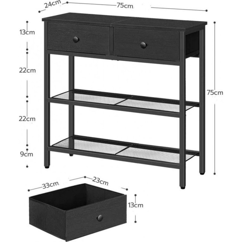 Консольний стіл з ящиками (75×75×24 см)