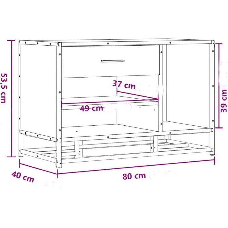 Лавка для взуття, дуб сонома