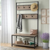 Everheart shelving unit with bench and shoe storage