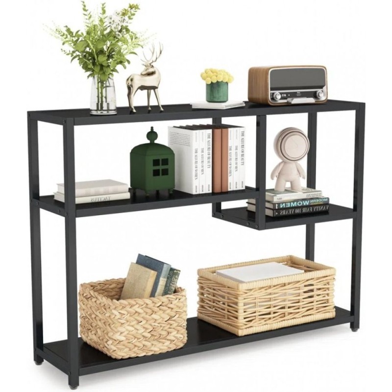 Консольний стіл у передпокої з полицями для зберігання