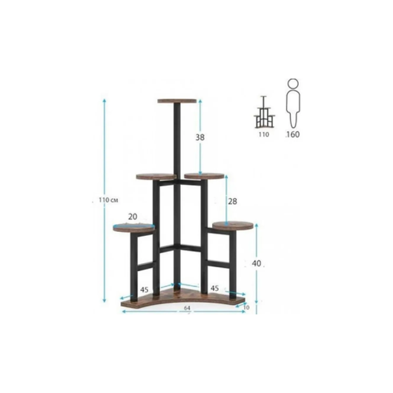 Підставка для квітів Сарамага від MSM: Стильний лофт стелаж для дому та саду