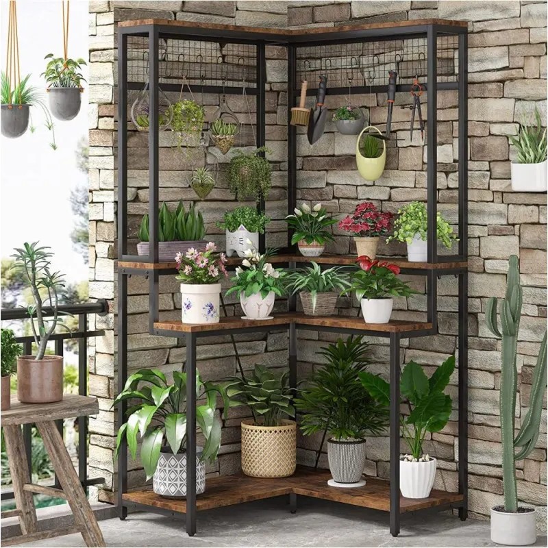 Кутова підставка для рослин із 15 підвісними гачками