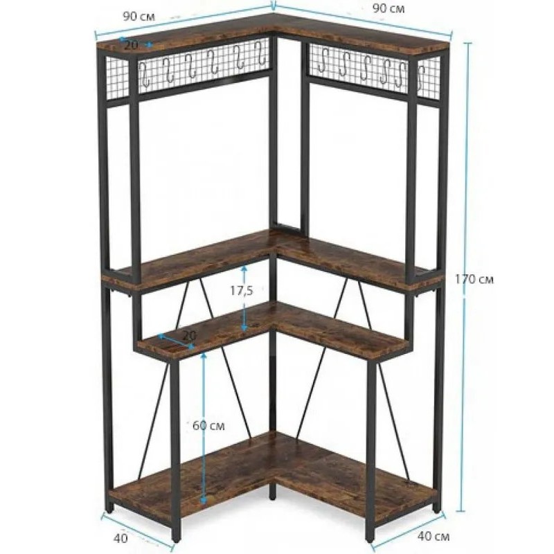Кутова підставка для рослин із 15 підвісними гачками