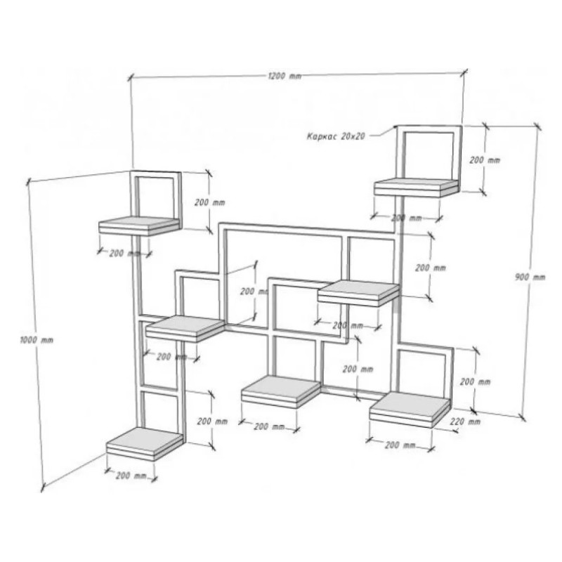 Кашпо-підставка для квітів Амелія 5 (3 яруси) від MSM