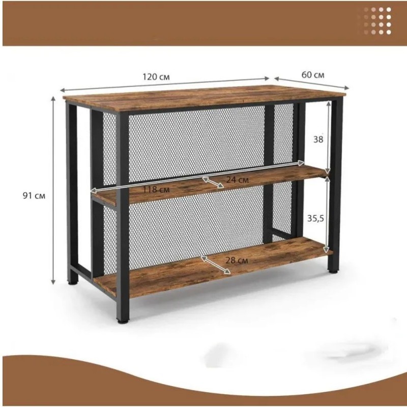 3-ярусний барний стіл Costway 2