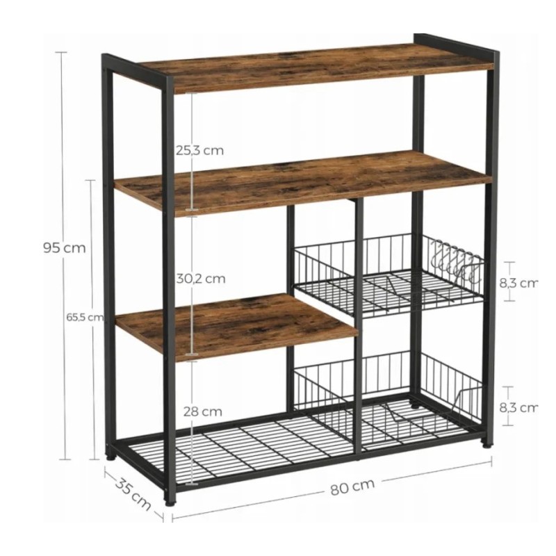 Kitchen rack 4 levels — loft style