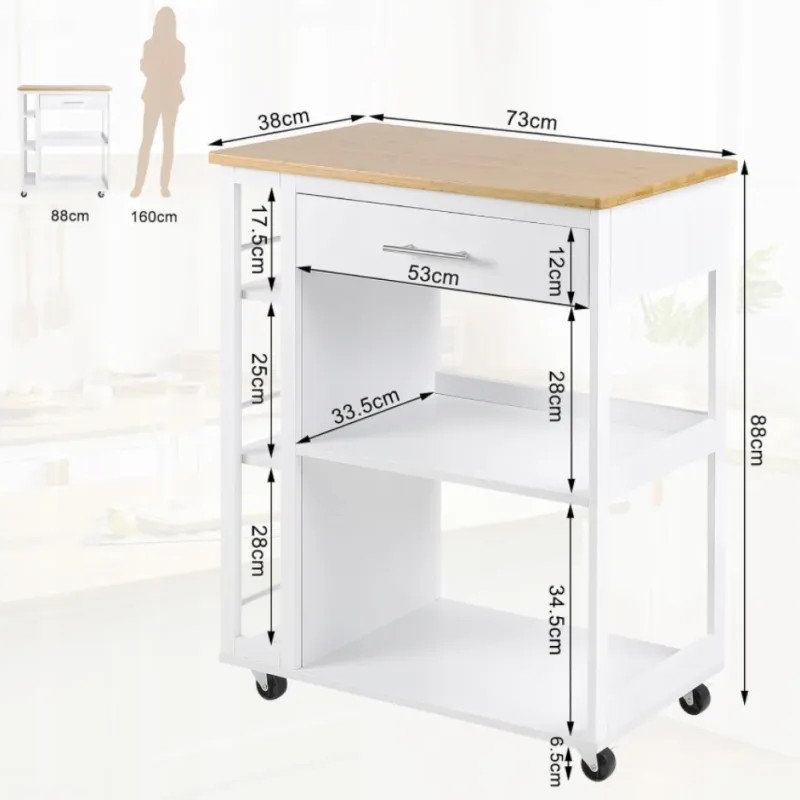 Кухонний візок WOLTU — лофт-аксесуар