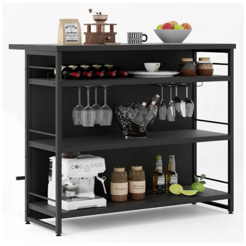 Kitchen island with 3 shelves