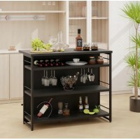 Liquor Kitchen Island with 3 Shelves