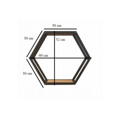 Шестигранна полиця лофт 30x30