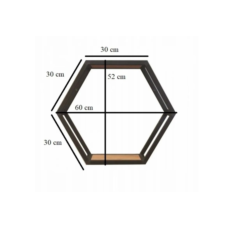 Шестигранна полиця лофт 30×30 від MSM
