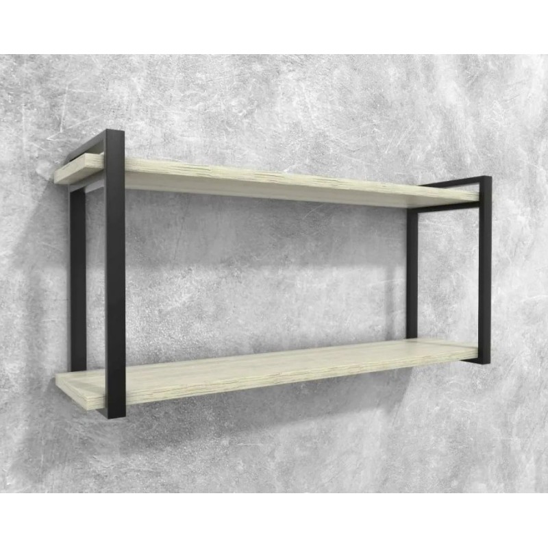 Полиця Айсберг 120 — чорний/білий, металевий каркас + ДСП (128×34×62 см)