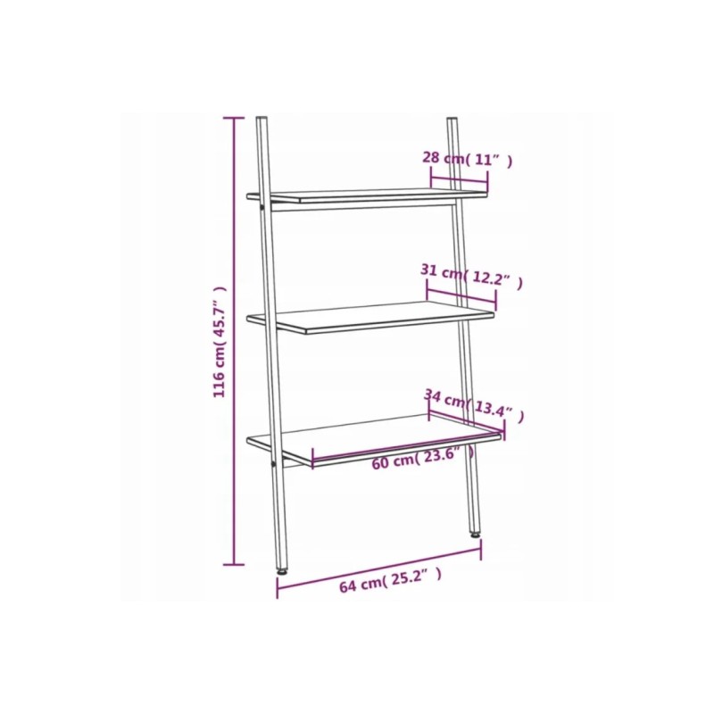 Полиця-драбина з 3 полицями