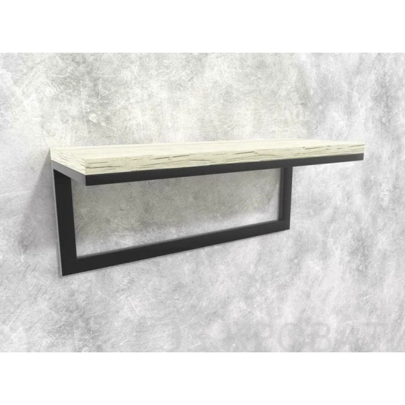 Настінна полиця Айсберг LOFT-02/80 (Чорний каркас / Білі полиці)