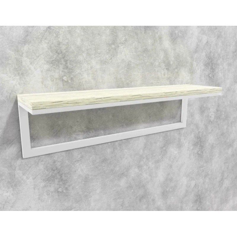 Настінна полиця Айсберг 120 (Білий каркас / Дуб)