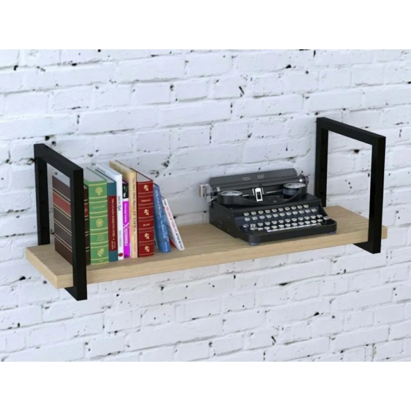 Полиця PL-1-32  — MSMLOFT, ДСП + чорний металевий каркас