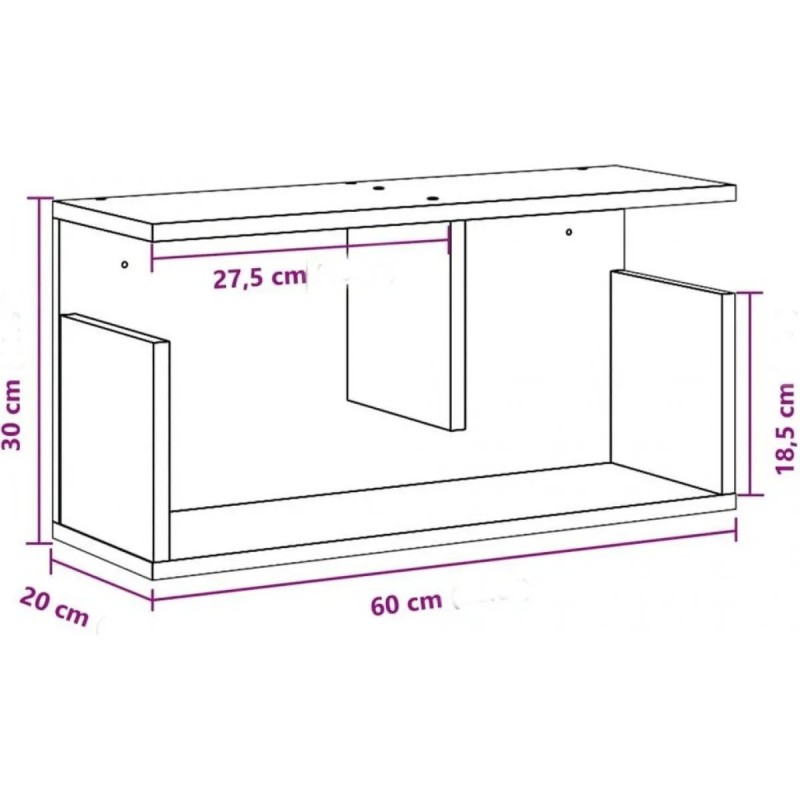 Настінна полиця дуб Сонома