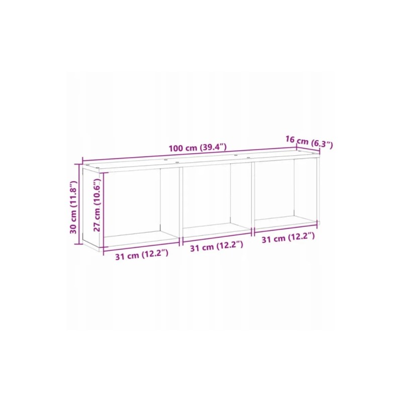 Wall shelf 100×16×30 cm Sonoma oak