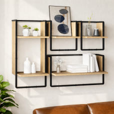 Set of 4 Wall Shelves, Sonoma Oak