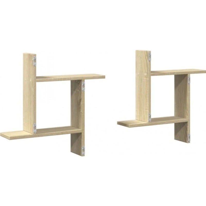 Two Sonoma Oak Loft Style Wall Shelves