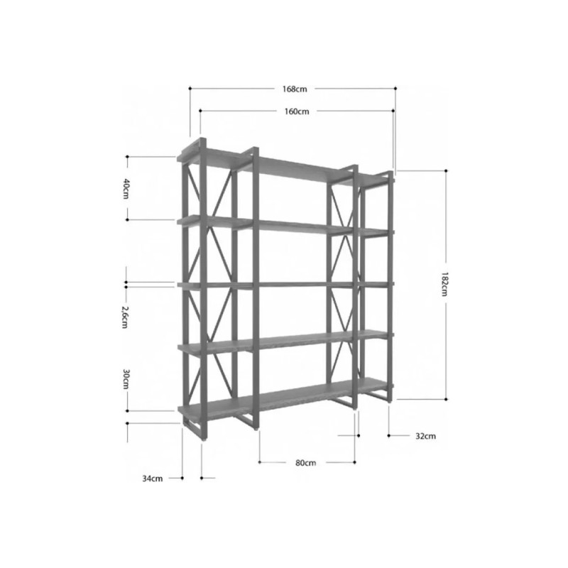 Стелаж Айсберг Лофт 160×182 см