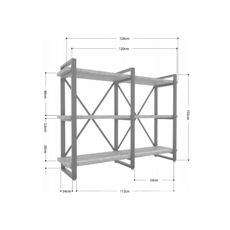 Стелаж Айсберг Х4 Лофт 120×102 см 
