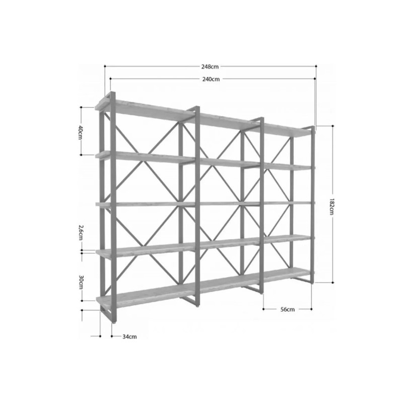 Стелаж Айсберг Лофт 240×182 см 