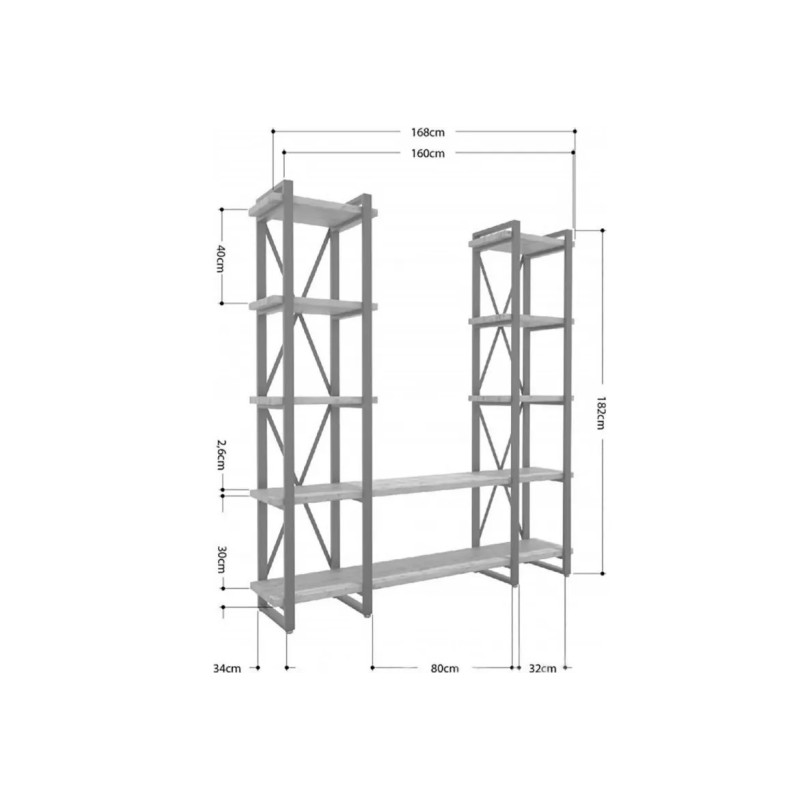 Стелаж Айсберг Лофт 160×182 см 