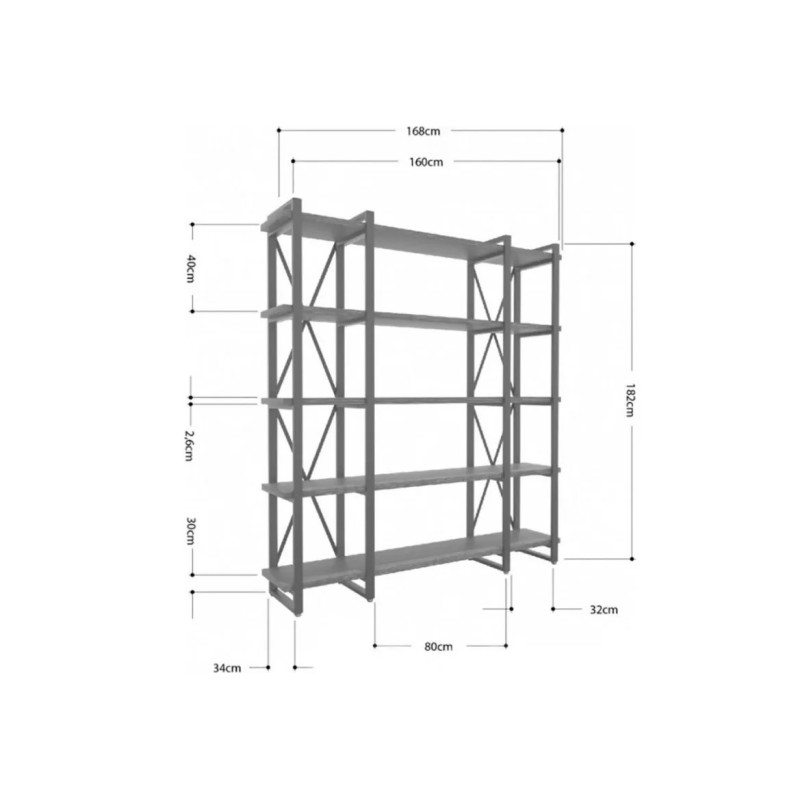 Стелаж Айсберг Лофт 168×182 см