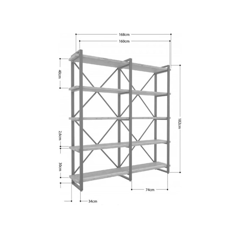 Стелаж Айсберг Лофт 160×182 см
