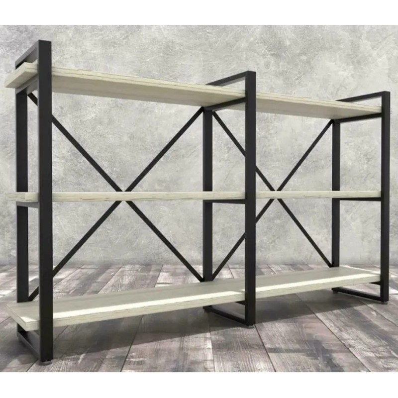 Стелаж Айсберг Лофт 160×102 — чорний/білий