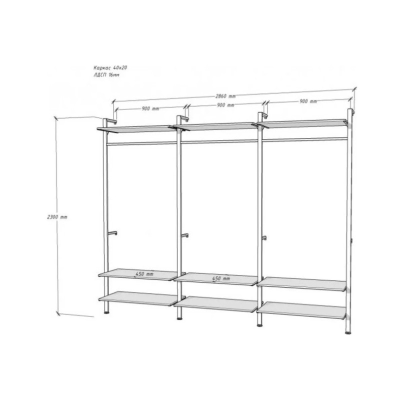 Стелаж Алегра модель 30