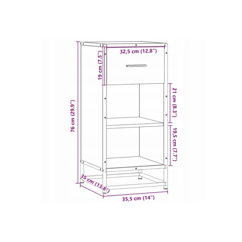 Шафа, чорна, 35,5×35×76 см