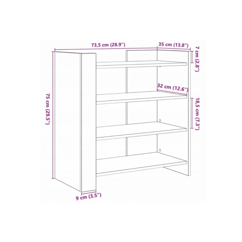 Шафа VidaXL  73,5×35×75 см
