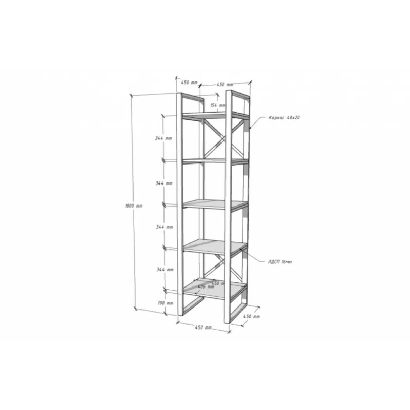 Стелаж Лофт Баренто